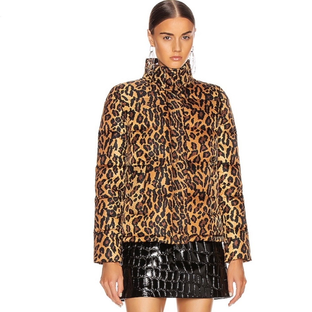 Miu Miu Leopard Print Puffer Coat Sz 44/8